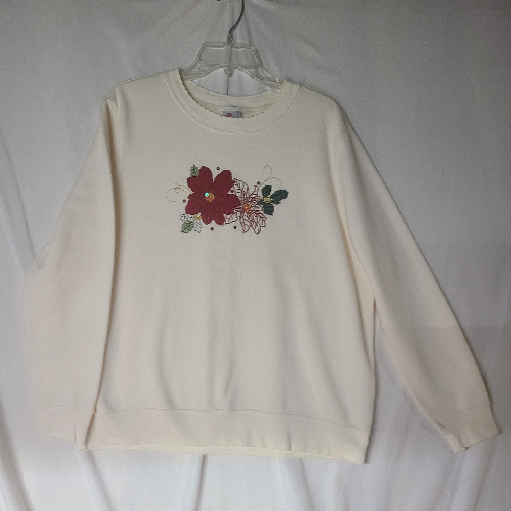 Holiday Editions Christmas XL Off White Long Sleeve Sweatshirt. Like new